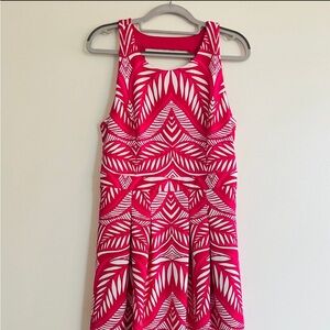 INC International Concepts Hot Pink & White Print Tank Dress